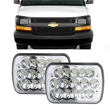 Dot Certified Headlight (DOT APPROVED 45w Rectangle 5x7 7x6 Led Headlights Hi/Low Sealed Beam H4 PLUG H6054 H5054 6052 For Ford F-550 F-450 F-350 F-250 Super Duty E-350 E-250 Econoline E-150 Club)