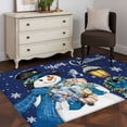 thumbnail image 3 of 3'x5' Rug for Living Room Bedroom, Navy Blue Snowman Christmas Washable Area Rugs Non-Slip Carpet Mats, Xmas Gifts Wreath Snowflake Indoor Low Pile Area Rug Runner for Kitchen, Mudroom, 3 of 8