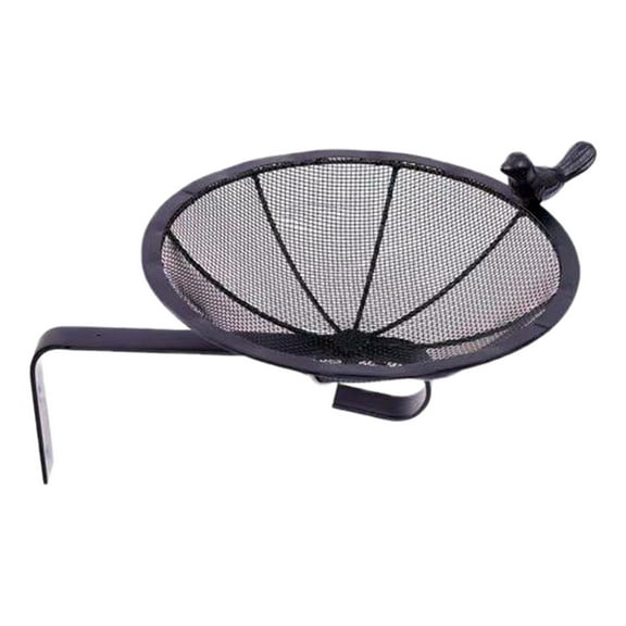 10 Inch Stainless Steel Wall Mounted Bird Feeder Tray, Large Metal Mesh Platform Feeder with Hanging Hook for Fence Tree Mount, Outdoor Wild Bird Feeding Station Garden Backyard
