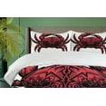 thumbnail image 4 of Ambesonne Astrology Duvet Cover Sets, Cancer Zodiac Sign, 2-King, Red Black, 4 of 7