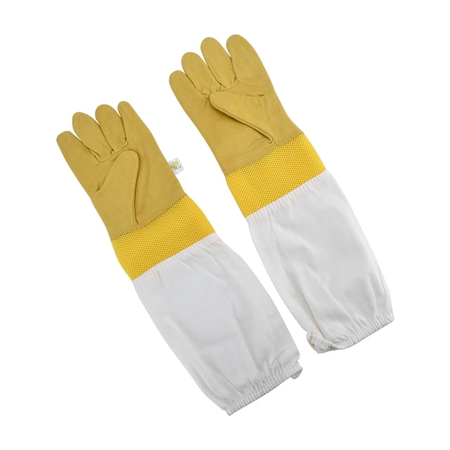 Guantes protectores de abejas, guantes de apicultura, guantes de apicultores de piel de oveja transpirables, guantes de apicultura de rendimiento sólido