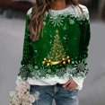 thumbnail image 1 of Chandails d'Automne d'Hiver Grande Taille pour Femmes Chandails de Noël pour Femmes Arbre de Noël Suéter Navideño Mujer Mignon Col Rond Chandails à Capuchon Amusants, 1 of 4