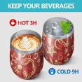 thumbnail image 4 of Christmas 12oz Stainless Steel Insulated Wine Tumbler with Lid and Straw – Double Wall Vacuum Mug for Hot & Cold Drinks, 304 Steel Interior, Sweat-Free Design, 4 of 5