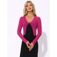 thumbnail image 4 of DARING DIVA Bolero Sheer Textured Crop Cardigan Shrug L Hot Pink, 4 of 6