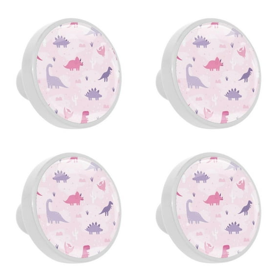 4 Pcs Dinosaur Knobs for Kitchen Cabinet Cupboard Dresser Bookcase Drawer Pulls Handles Round Home Decor