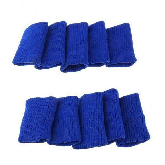 5x10 Piezas Fundas Protectoras De Dedo Elásticas Soporte Baloncesto Voleibol Azul Real