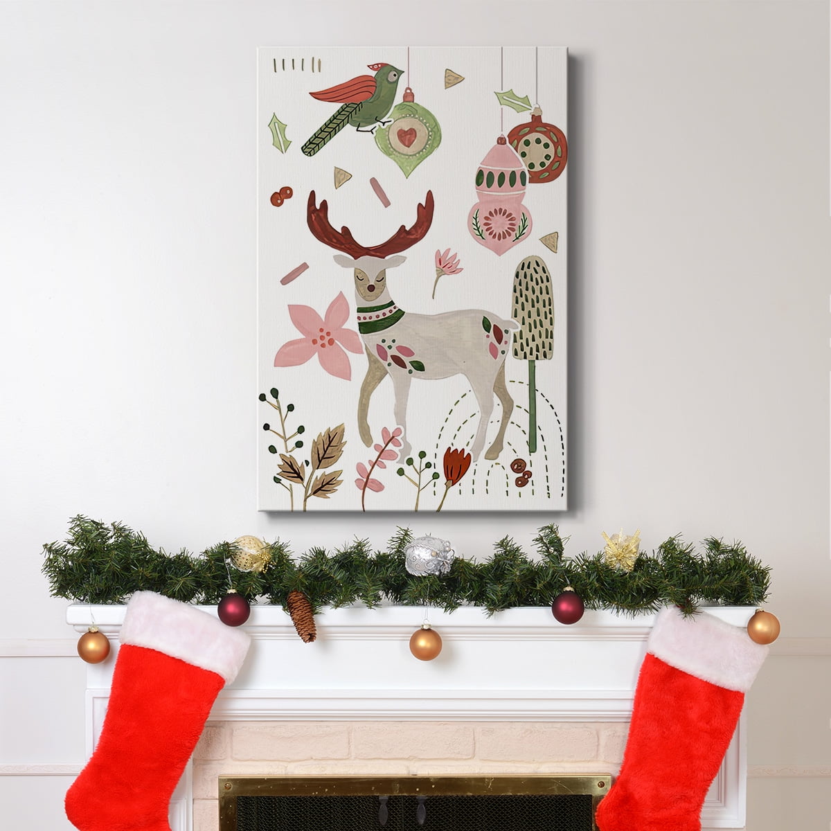 Reindeer Wishes Collection B- Gallery Wrapped Canvas