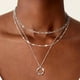 thumbnail image 5 of Dainty Collares de Plata con un diseño único hueco de doble cadena Collares Teen Jewelry, 5 of 6