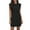 Black, variant on Ladies Summer Jacquard Stripe Sleeveless Dress - Empire Waist, Loose Fit, Knee-Length, for Vacation - S-XXL Sizes