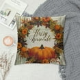 thumbnail image 2 of BCIIG  &nbsp;Autumn Harvest&nbsp;Wreath Blessing Pillow Covers   Pumpkin Kisses &amp; Harvest Wishes Quote Throw Pillow Case Cushion Cover   Thanksgiving Gift Decor Home Couch (F-Wreath) 20x20in, 2 of 5