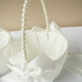thumbnail image 5 of Flower Girl Basket with Pearl Handle, Ivory Fariy Wedding Baskets for Flower Girls, Set of 4, 5 of 11