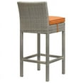 thumbnail image 3 of Modway Conduit 30"" Patio Bar Stool in Light Gray and Orange, 3 of 3