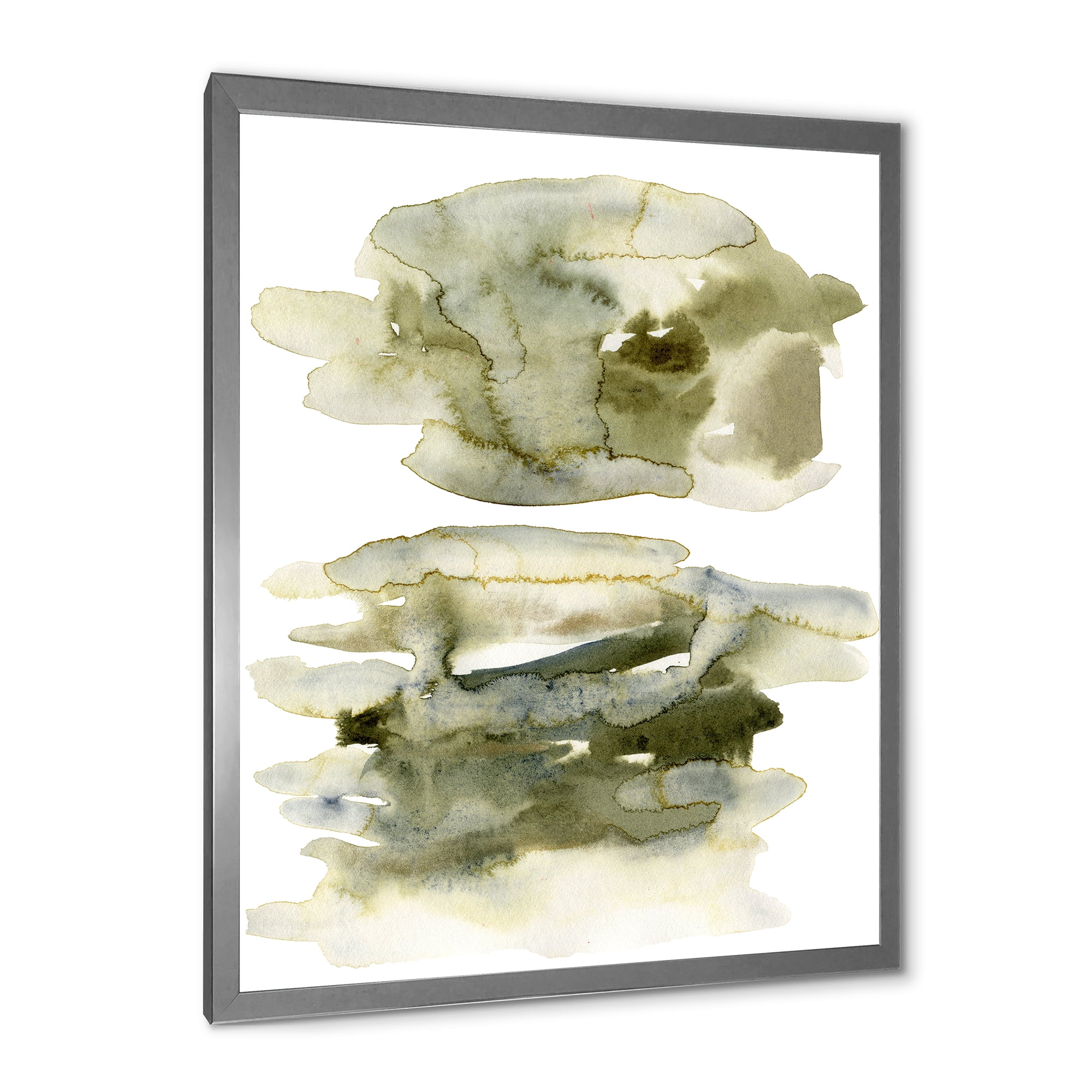 Designart 'Abstract Clouds In Dark Green II' Modern Framed Art Print