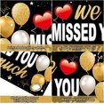 thumbnail image 5 of 2Pcs Welcome Home Decorations We Missed You So Much Banner, Black Gold Welcome Back Family Yard Sign Party Supplies, Patriotic Military Army Homecoming Deployment Returning Back Party Decorations, 5 of 5