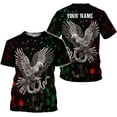 thumbnail image 2 of Mostprints Custom Mexico Shirts Personalized Name Mexican 3D Flag Shirt for Men Women Aztec Unisex US Eagle Pride Camisas (M), 2 of 8