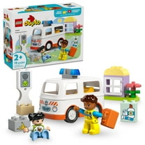 LEGO DUPLO Town Ambulance & Driver Building Toy Playset - Preschool Learning and Educational Ambulance Toy for Toddlers, Boys and Girls, Ages 2 - Pretend Play Baby Gift Idea - 10447