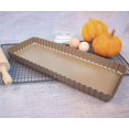 thumbnail image 3 of Professional Rectangular Tart Pan, Carbon Steel Construction, 13.7x4.3 Inch Non-Stick Long Tart Pan With Removable Loose Bottom, Fluted Edges For, 3 of 5