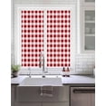 thumbnail image 2 of Window Privacy Film Red Farmhouse Stained Glass Window Film Decorative Sun Block Window Cover Gradient Buffalo Plaid Lattice Grid Window Clings Static Adhesive Sticker for Bathroom 17.7"x39.3", 2 of 7