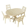 thumbnail image 6 of Churanty Farmhouse 5 Piece Modern Rubberwood Dining Table Set, Espresso, 6 of 17