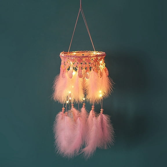 Feather Dream Catcher Light Decor Home Wall Decoration Ornament Innovative Birthday Gift