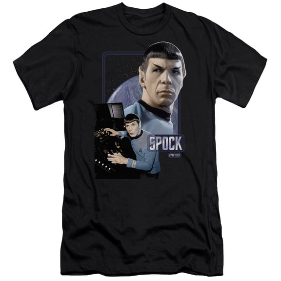 Star Trek Spock Premium Canvas Adult Slim Fit 30/1 T-Shirt Black
