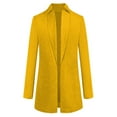 thumbnail image 3 of Lyinloo Fashion Women Wool Coat Trench Jacket Ladies Warm Long Overcoat Outwear Yellow XXXXL, 3 of 4