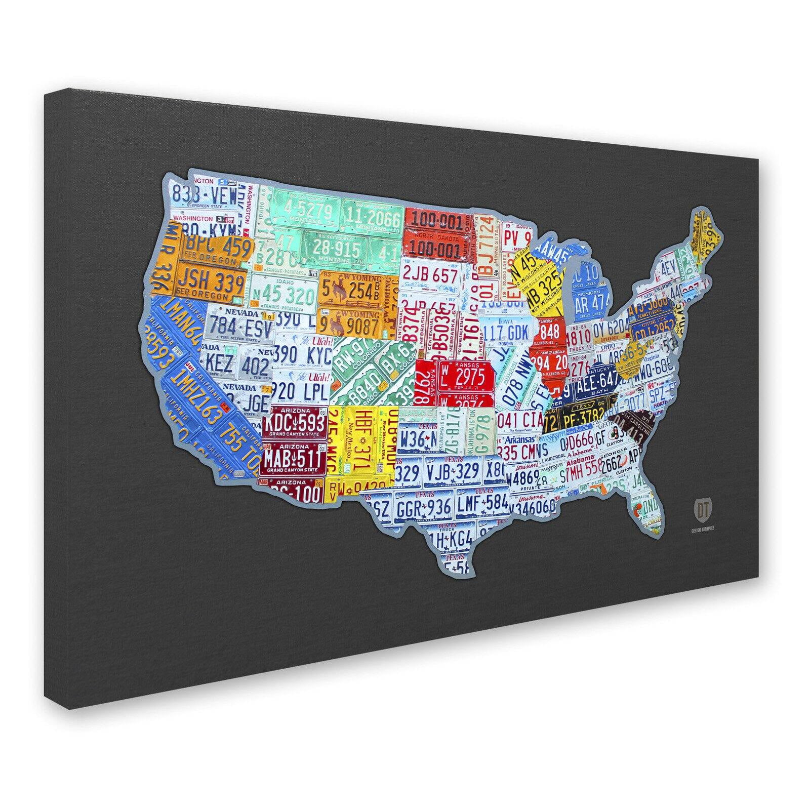 Trademark Fine Art 'Massive USA License Plate Map' Canvas Art by Design Turnpike