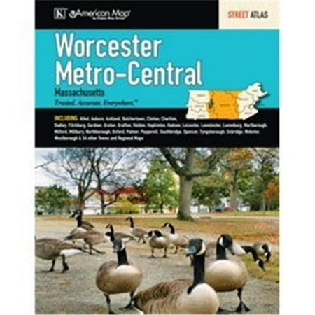 Universal Map 14327 Worcester Massachusetts Metro Central Street Atlas - 