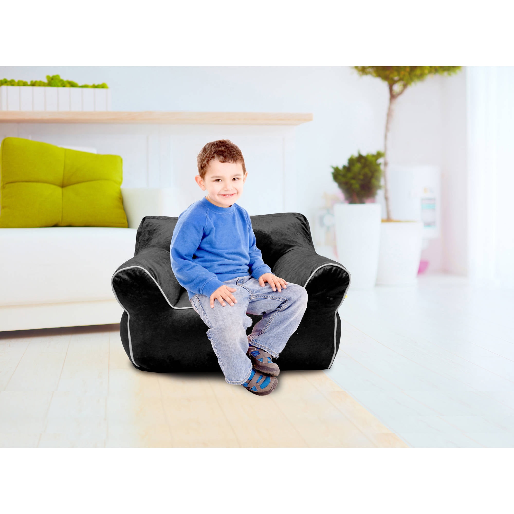 American Kids Bean Bag Chair with Piping, Multiple Colors ...
