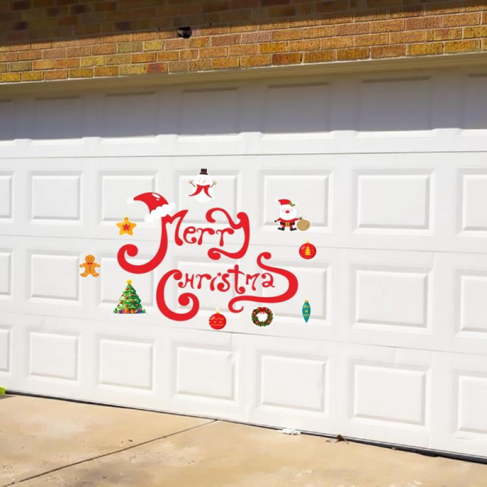 Christmas Garage Decoration Magnets Stickers Happy Holidays Merry Christmas Refrigerator Stickers Christmas Garage Door Decals for Christmas Party Supplies Home Decorations