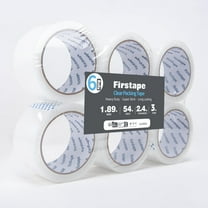 Firstape 6 Rolls Clear Heavy Duty Packing Tape, 1.88 Inches x 55 Yards, 2 Mil Thick, for Shipping, Moving & Box Sealing