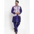thumbnail image 4 of ELINA FASHION Men's Indian Raw Silk Kurta Pajama And Nehru Jacket (Waistcoat) || Ethnic Wedding Diwali Puja Set, 4 of 6