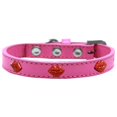 thumbnail image 1 of Red Glitter Lips Widget Dog Collar Bright Pink Size 20, 1 of 1