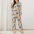 thumbnail image 2 of KLL Industrial Transportations Print Women's Long Sleeve Pajamas with Pants Sleepwear Loungewear 2 Set-X-Large, 2 of 7