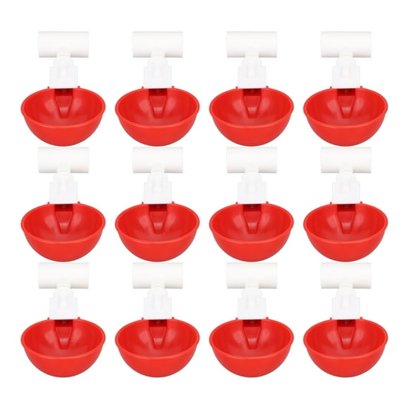 Chicken 12 Sets Chicken Watering Cup With Tee Connector Automatic Feeding Drinking Bowl For Chick Duck Goose Turkey Bunny