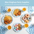 thumbnail image 2 of 175 Pcs Blue Gingham Party Supplies, Checkered Paper Plates, Cups, Cutlery, and Napkins Set for 25 Guests, Disposable Dinnerware for Wedding, Birthday, Picnic, 2 of 5