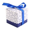 thumbnail image 2 of 50Pcs Square Shape Wedding Birthday Party Favor Chocolate Candy Gift Box with Ribbon Deep Blue, 2 of 2