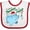 White and Red, variant on Inktastic I Want a Hippopotamus for Christmas Hippo in Santa Hat Boys or Girls Baby Bib