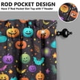 thumbnail image 3 of Halloween Themed 2 Pack Caf Curtains Featuring Pumpkin and Ghost Illustration, Vintage Horror Semi-Sheer Panels 27.5x24in(70x60cm) Kitchen Curtains, 3 of 4