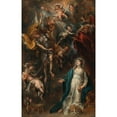 thumbnail image 2 of Simon de Vos 11x14 Gold Ornate Wood Frame and Double Matted Museum Art Print Titled - The Annunciation, 2 of 4