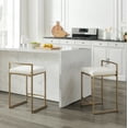 thumbnail image 2 of Crosley Furniture Harlowe Modern Steel Counter Stools, Creme (Set of 2), 2 of 10