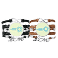 thumbnail image 1 of Cloudy Becong Bracelet Signe Fin Bracelet en Corde de Cuir Double Ensemble, 1 of 3