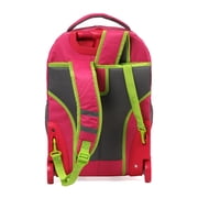 J World Boys and Girls Sunlight 18 Rolling Backpack for School and Travel, Pink