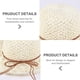 thumbnail image 3 of Sombrero de paja ajustable con circunferencia de 52 a 58 cm para mujer, para exteriores, con lazo grande, para playa y parasol, 3 of 5