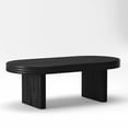thumbnail image 3 of iooHug Mid‑Century Modern Oval Coffee Table,Solid Wood Veneer 47.24 Inch Cocktail Table for Living Room Home Office,Black, 3 of 7