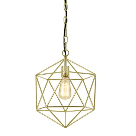 

Hanover Serena Pendant in Pale Gold | Hanging Light Fixture for Bedroom Living Room Hallway Entryway Kitchen Nursery | 1 Light | Hardwire or Plug-In Swag Options