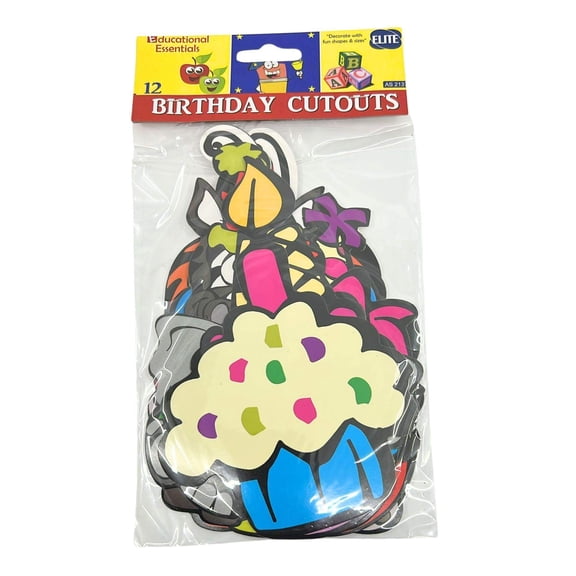 12 Pcs Birthday Cutouts – Non-Toxic and Colorful Decorations