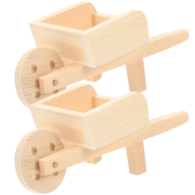 CIMAXIC 2 Pcs Brouettes Miniatures en Bois pour Modèles Réalistes