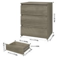 thumbnail image 2 of Homfa 3 Drawers Nightstand, Small Sofa Table, Wooden Storage Cabinet for Living Room, Wash Gray Finish, 2 of 9