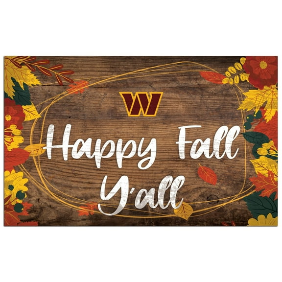 Washington Commanders 11'' x 19'' Happy Fall Y'all Sign